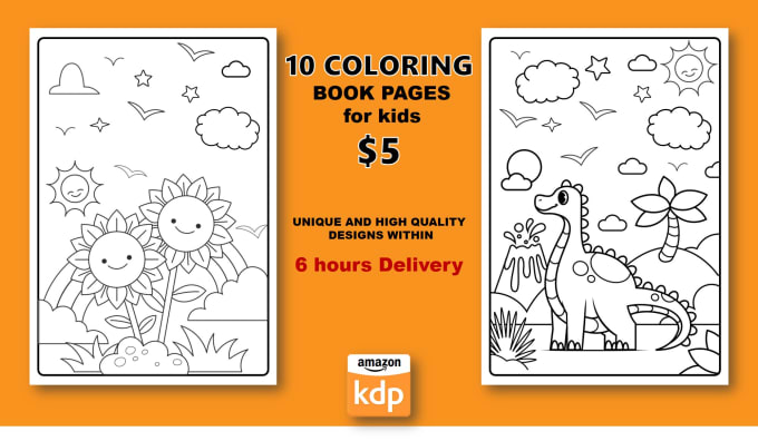 Gig Preview - Make kids coloring book with custom book cover for KDP book