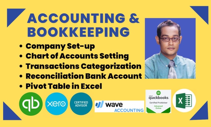 Gig Preview - Do bookkeeping accounting  quickbooks online xero excel wave