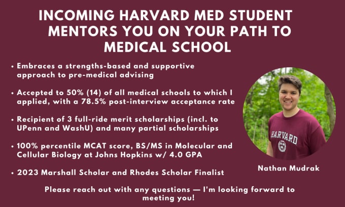 Gig Preview - Mentor you on your path to medical school