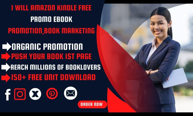 Gig Preview - Amazon kindle free promo ebook promotion,book marketing