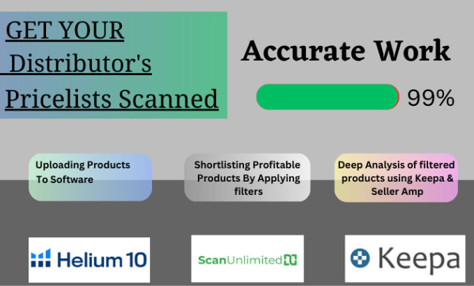 Gig Preview - Scan your  distributor or wholesaler price list for amazon wholesale fba