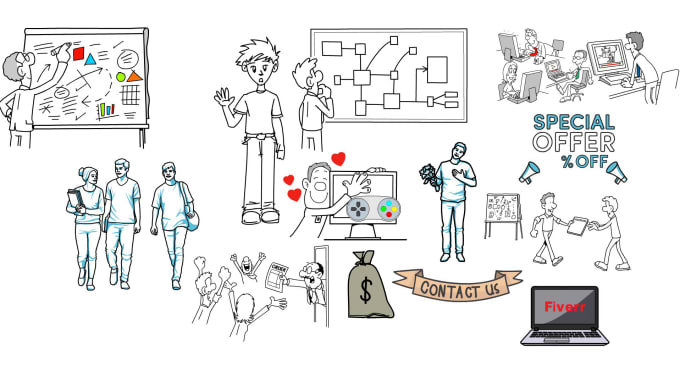 Gig Preview - Create a professional whiteboard animation explainer video