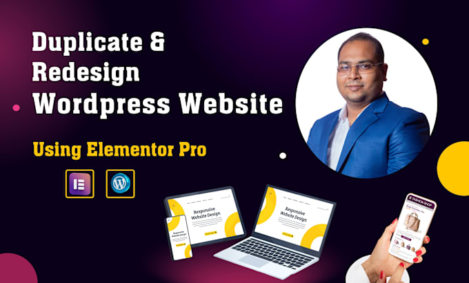 Gig Preview - Copy clone duplicate and redesign wordpress website using elementor pro