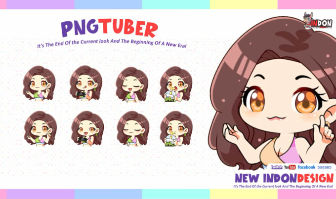 Gig Preview - Create pngtuber or giftuber chibi style or cute style