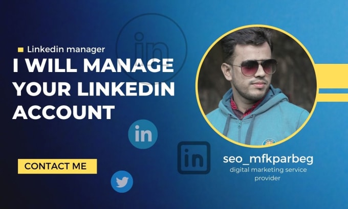 Gig Preview - Be a linkedin page manager, content creator of your profile