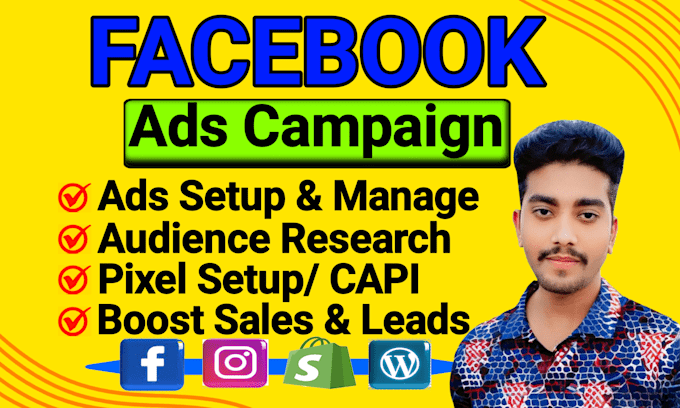 Gig Preview - Setup and manage your facebook and instagram ad campaigns for leads and sales