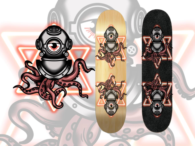 Gig Preview - Design custom artwork for your skateboard deck in any style