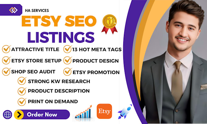 Gig Preview - Do etsy SEO listings to boost sales and rank etsy listings