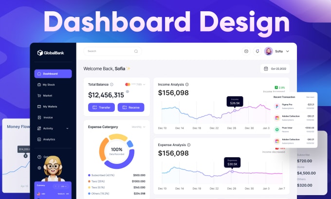 Gig Preview - Design saas, CRM and admin dashboard UI UX design in figma