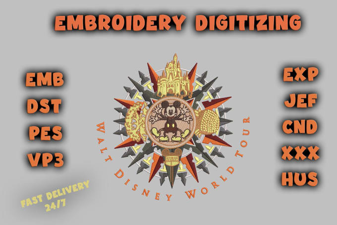 Gig Preview - Do embroidery digitizing into digital dst and pes file asap