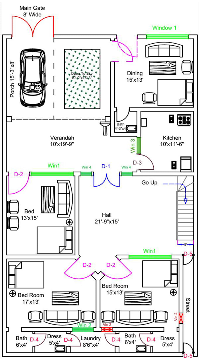 Gig Preview - Create modern 2d house plan design