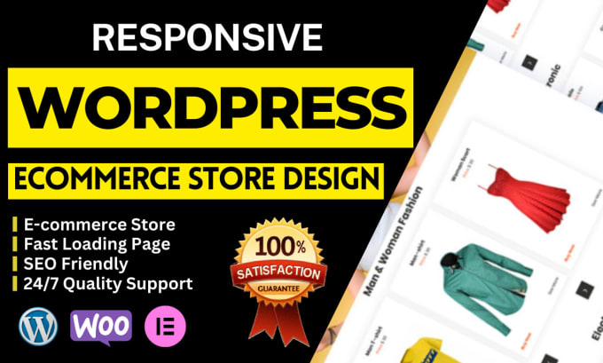 Gig Preview - Build professional wordpress website design or ecommerce website, woocommerce