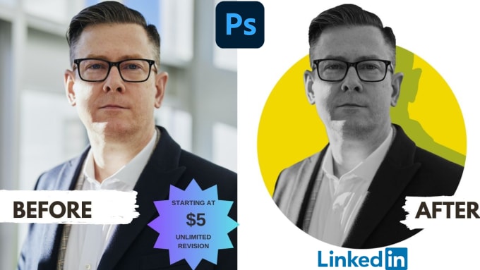 Gig Preview - Make professional profil picture for linkedin with photoshop