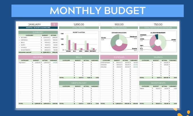 Bestseller - create a custom excel spreadsheet template or budget planner