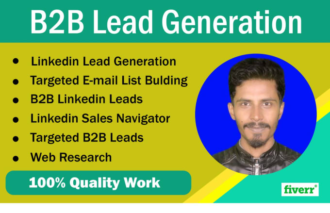 Gig Preview - Do targeted b2b lead generation, linkedin leads and prospect email list building