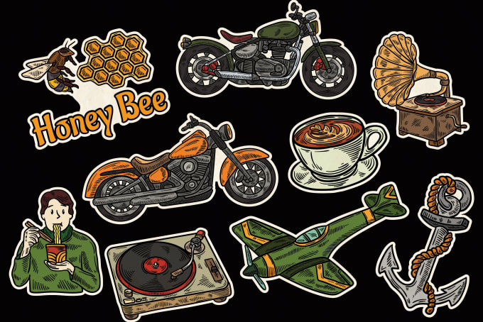 Gig Preview - Create awesome custom sticker vintage design for you