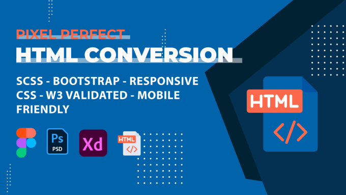 Gig Preview - Convert xd to html with bootstrap responsive website