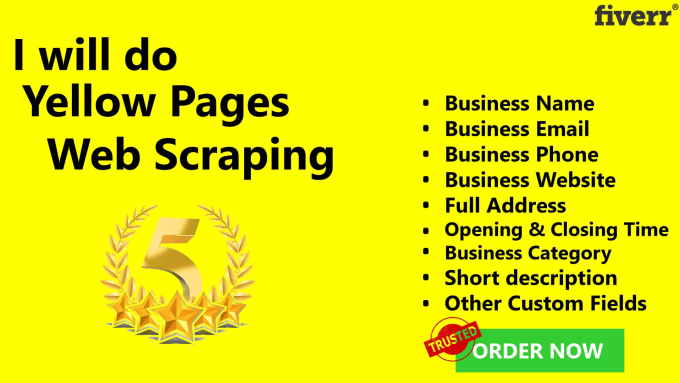 Gig Preview - Scrape yellow pages to get yellowpages data and email leads