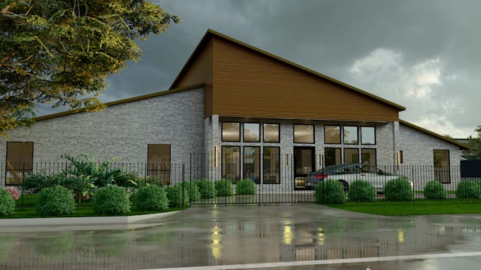 Gig Preview - Design exterior 3d rendering from 2d plans and landscaping