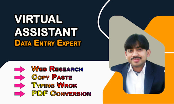 Gig Preview - Do fast data entry, typing , web research, copy paste