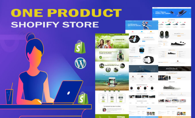 Gig Preview - Shopify one product store dropshipping store one product landing page design