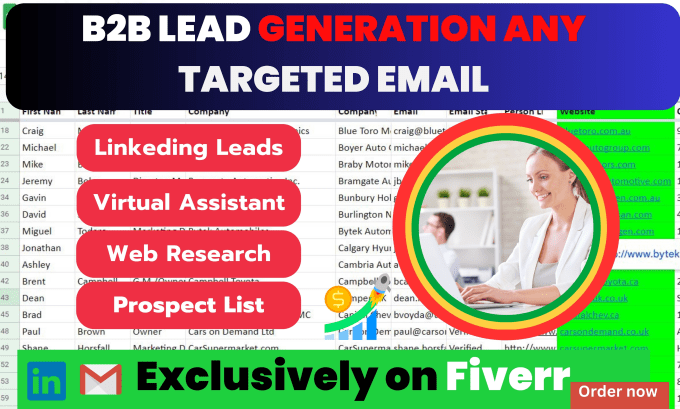 Gig Preview - Do b2b lead generation, linkedin, targeted leads and email list building