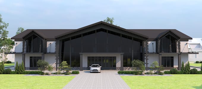 Gig Preview - Design house exterior 3d warehouse, fulfillment center