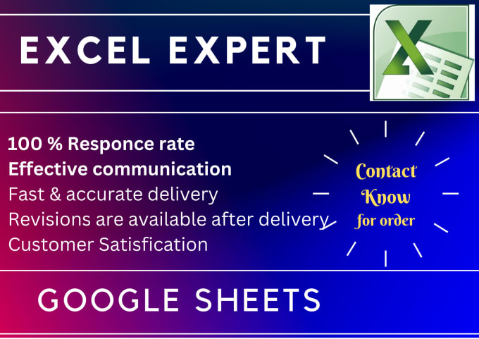 Gig Preview - Be expert in microsoft excel, google sheets, formula, macro, script, automation