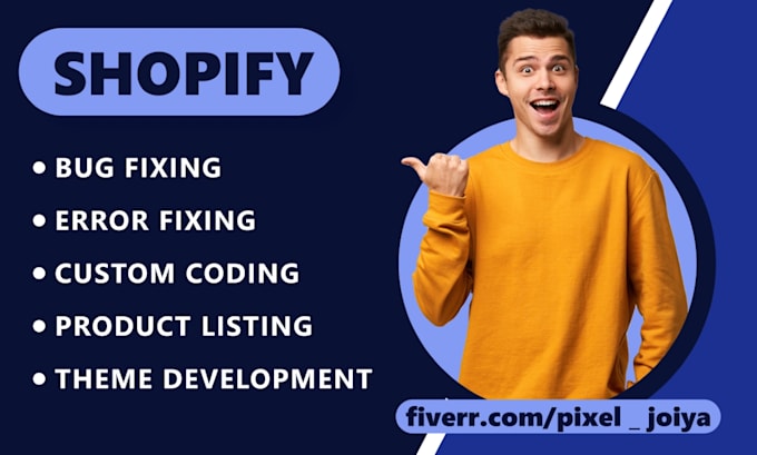 Gig Preview - Do shopify custom coding shopify bug fixing shopify liquid coding