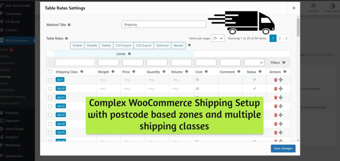 Gig Preview - Setup complex shipping rates on your ecommerce store