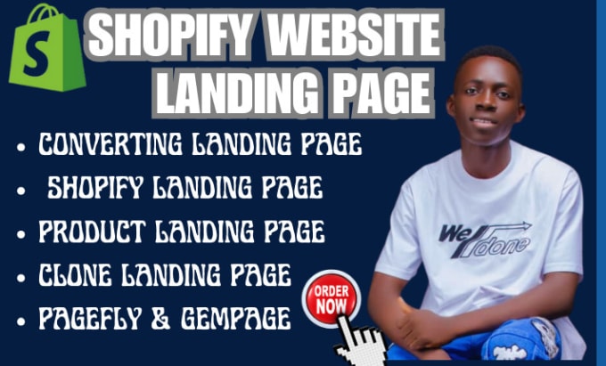 Gig Preview - Design a highly converting shopify landing page landing page