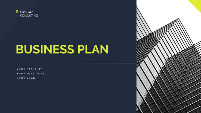 Gig Preview - Prepare an investor ready business plan for startups, financial plan, grants