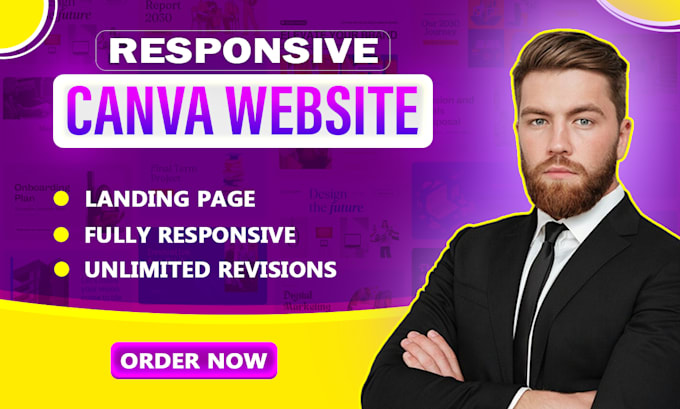 Gig Preview - Create stunning canva website, canva landing page, canva business website