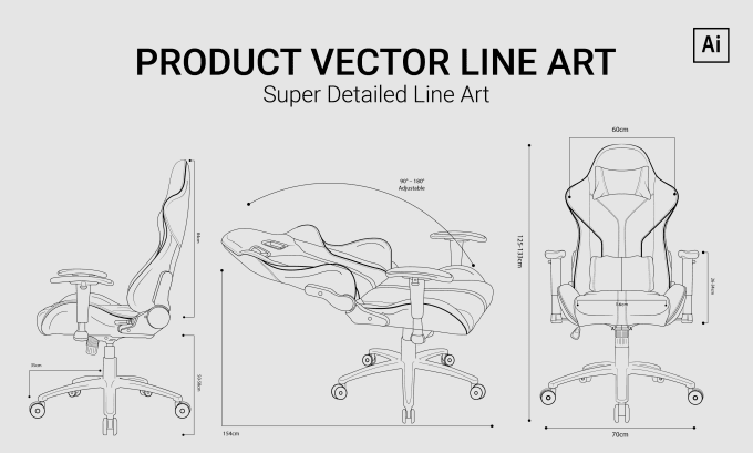 Gig Preview - Draw minimal line art for products