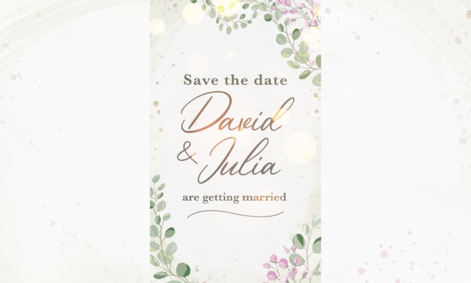 Gig Preview - Create an animated wedding invitation