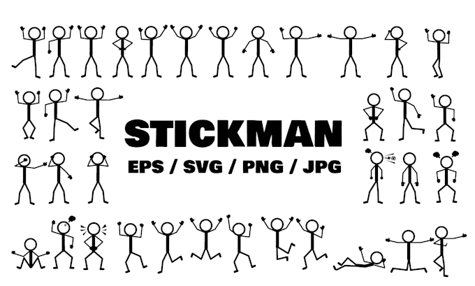 Gig Preview - Create unique stickman figures for your needs