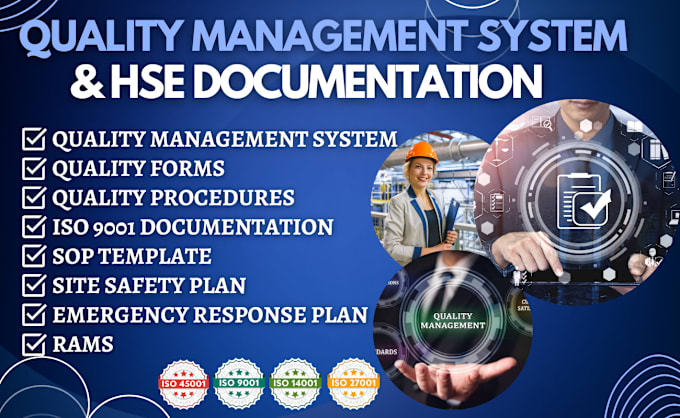 Gig Preview - Make iso quality management system, sop, qhse manual and plan