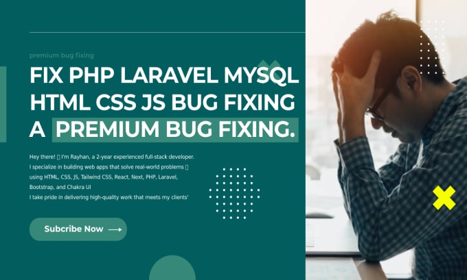 Gig Preview - Fix php laravel mysql html css js bug fixing