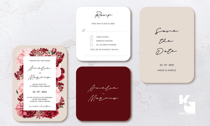 Gig Preview - Design minimalist modern wedding invitations