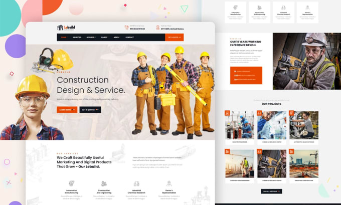 Gig Preview - Construction website, contractor, roofing and remodeling website, handyman, wix