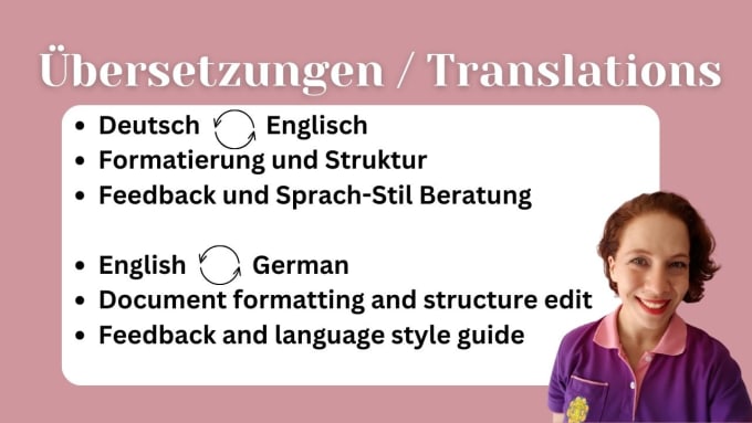 Gig Preview - Translate your content from english to german and vv