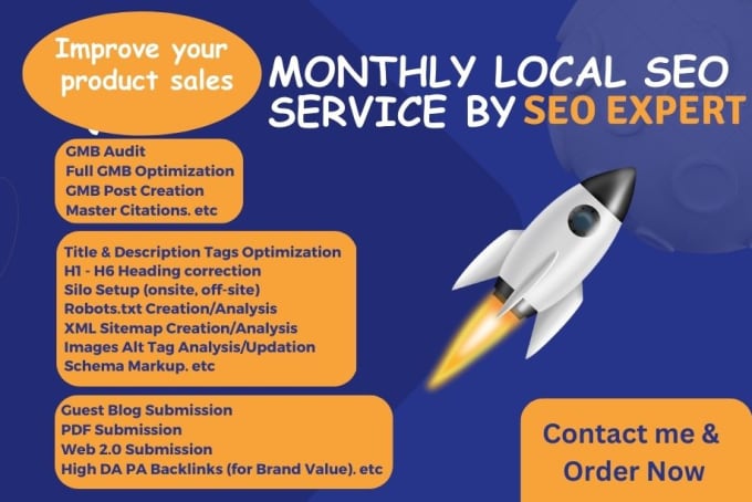 Gig Preview - Do monthly local SEO service and website ranking on google