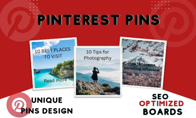 Gig Preview - Create pinterest pins with SEO optimized boards