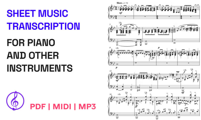 Bestseller - write piano transcription to pdf, midi, piano tutorial