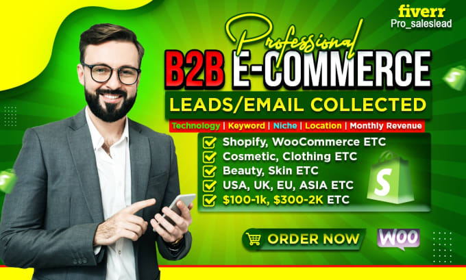 Gig Preview - Do targeted b2b email lists of ecommerce leads  and shopify store owners leads