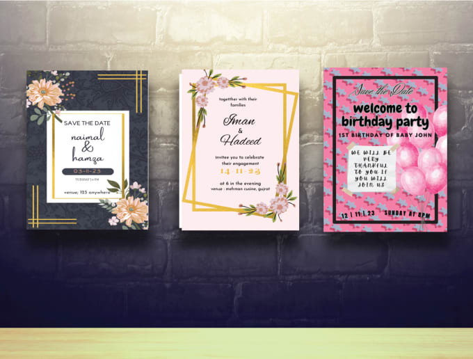 Gig Preview - Design invitation, birthday, wedding and greeting card