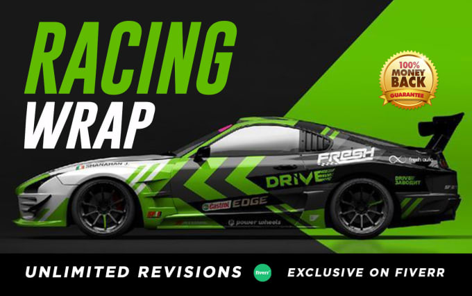 Gig Preview - Do racing car wrap, itasha car wrap, livery car wrap, vehicle wrap