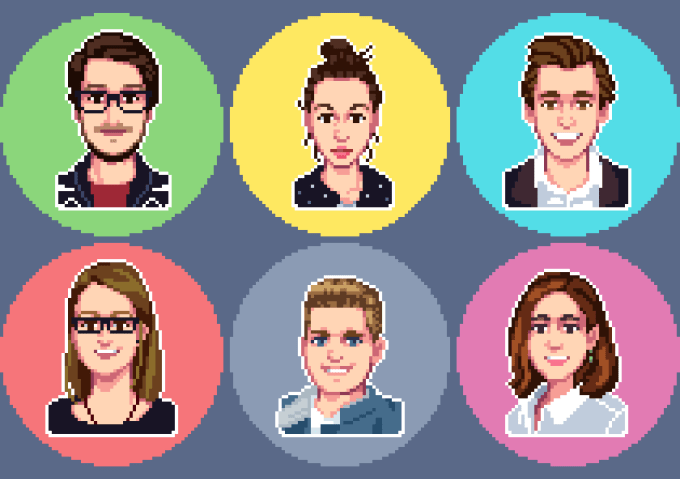 Gig Preview - Create a cartoony pixel art portraits