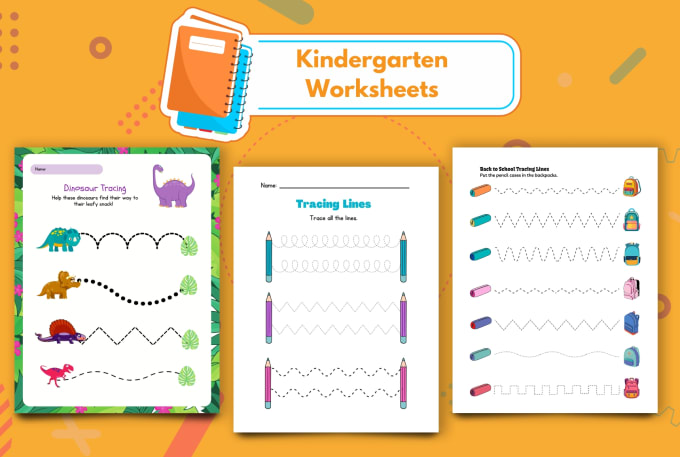 Gig Preview - Do attractive kindergarten worksheets for kids