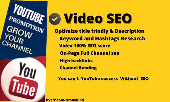 Gig Preview - Youtube video SEO optimize to improve your regular viewers